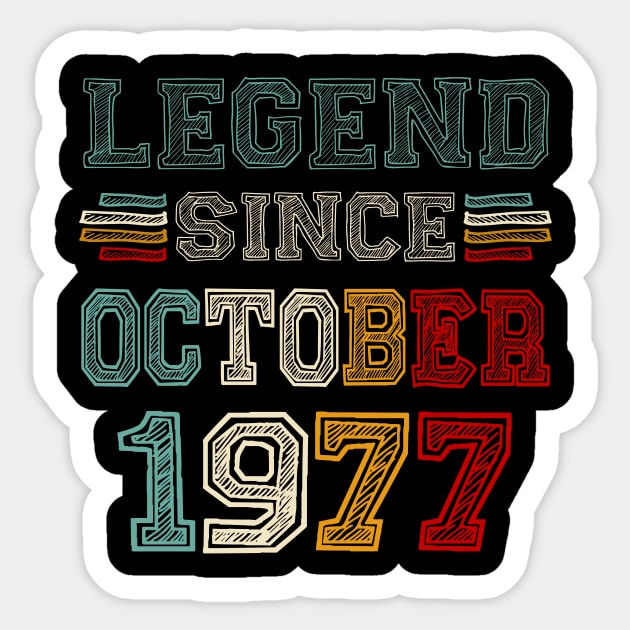 46 Years Old Legend Since October 1977 46th Birthday Sticker by Vintage White Rose Bouquets